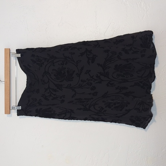 Whimsigoth Dark Fairy Grunge Black Velvet Burnout Witchy Goth Silk Sheer Skirt - Picture 4 of 9